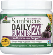 Nature’s Answer Sambucus elderberry daily gummies 3200mg 45 count bottle front view