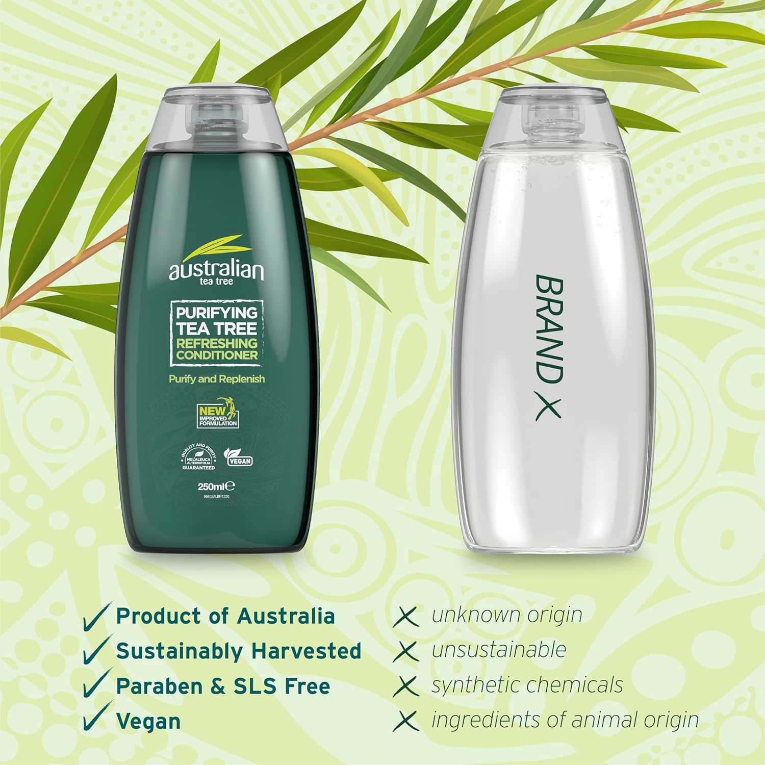 Australian Tea Tree Conditioner - Vegan & SLS Free - 250ml versus other brand