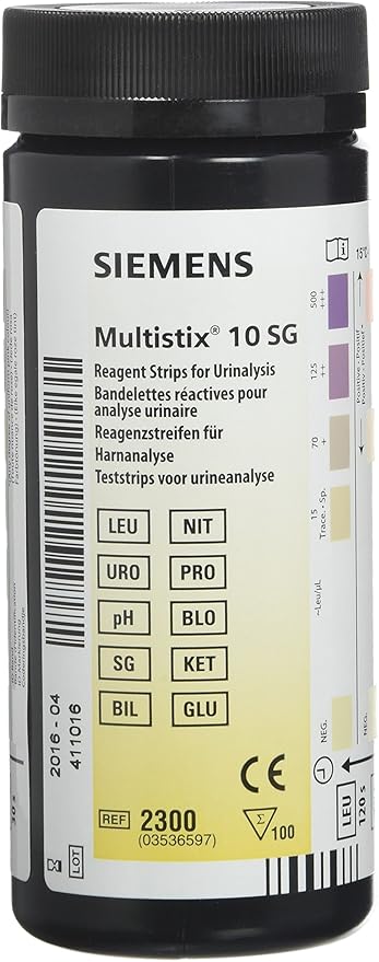 Siemens Multistix 10 SG Urine Test Strips - 100 Strips for Wellness Tracking