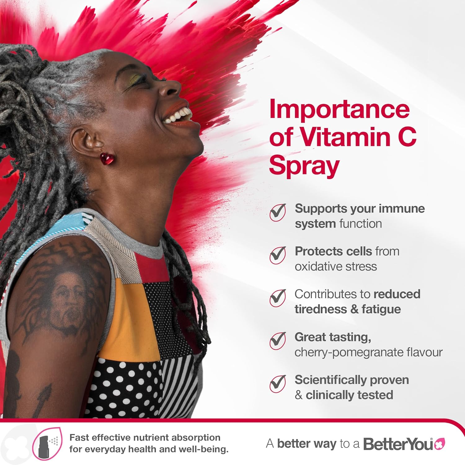 BetterYou Vitamin C Oral Spray, Cherry & Pomegranate - 50ml