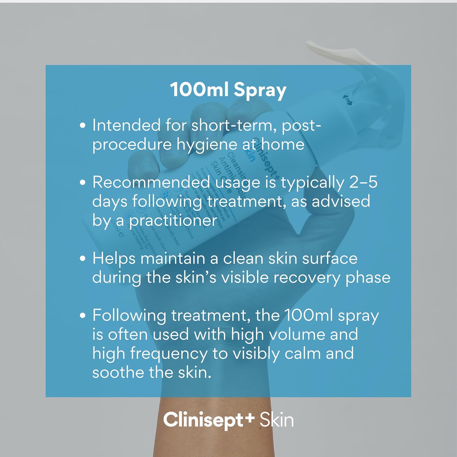 Clinisept+ Post-Treatment Skin Spray - Gentle Hypochlorous Solution - 100ml