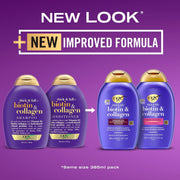 OGX Thick & Full Biotin and Collagen Shampoo - 385ml. Old & new packaging.