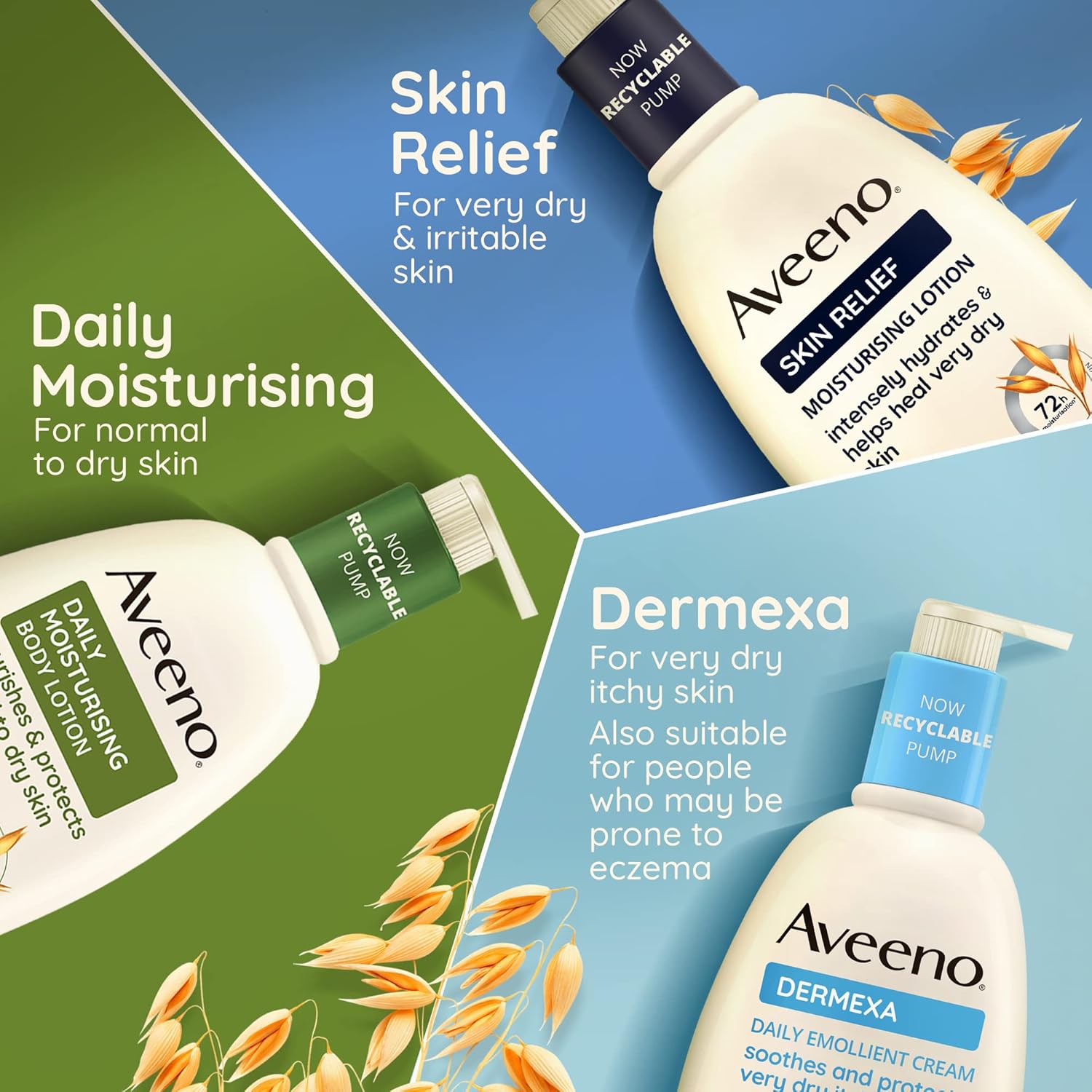 Aveeno Daily Moisturising Body Wash with Oat & Greek Yogurt - 300ml variants.