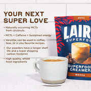 Laird Superfood Non-Dairy Coffee Creamer, Mocha – 227g
