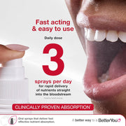 How to Use: BetterYou oral spray being used.