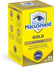 MacuShield Gold eye health supplement 90 capsules front box on white background