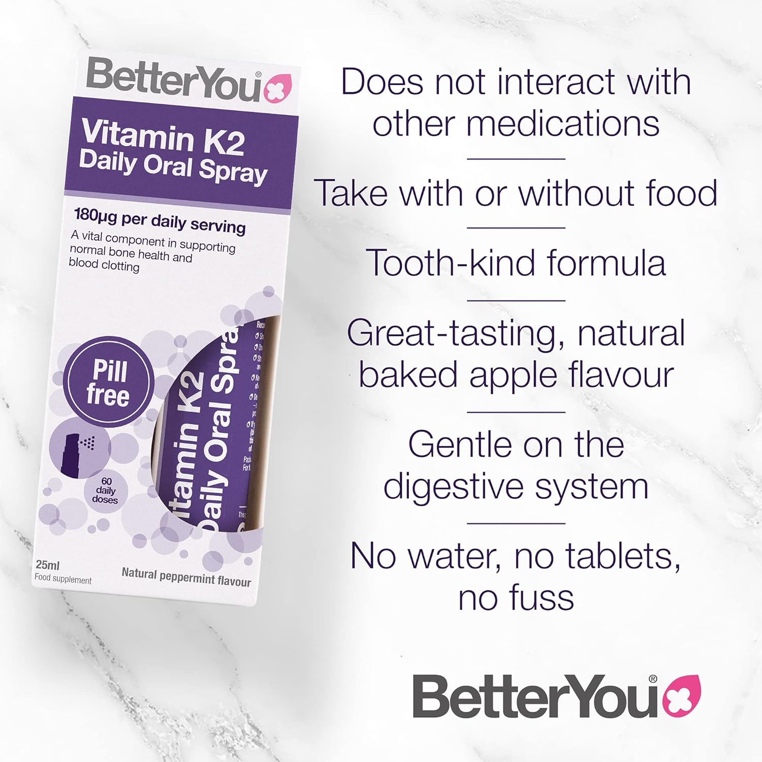 BetterYou Vitamin K2 Oral Spray, Peppermint - 25ml