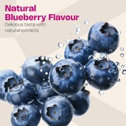 Nutriburst Radiance Renew Gummies - with Hyaluronic Acid & Biotin - 60 Count blueberry flavour.