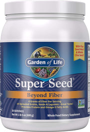 Garden of Life Super Seed Supplement tub, Whole Food Fiber & Protein 600g