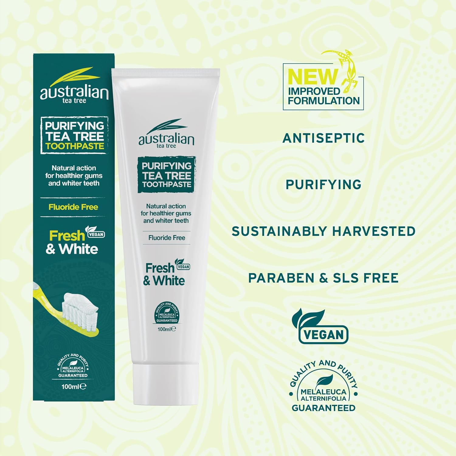Australian Tea Tree Toothpaste - Fluoride Free & Vegan - 100ml