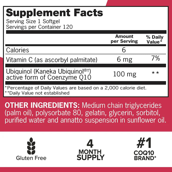 Qunol® Mega CoQ10 – Ubiquinol, 100 mg.