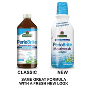 Nature’s Answer PerioBrite Winter Mint Mouthwash Alcohol-Free – 480ml. Classic & new packaging.