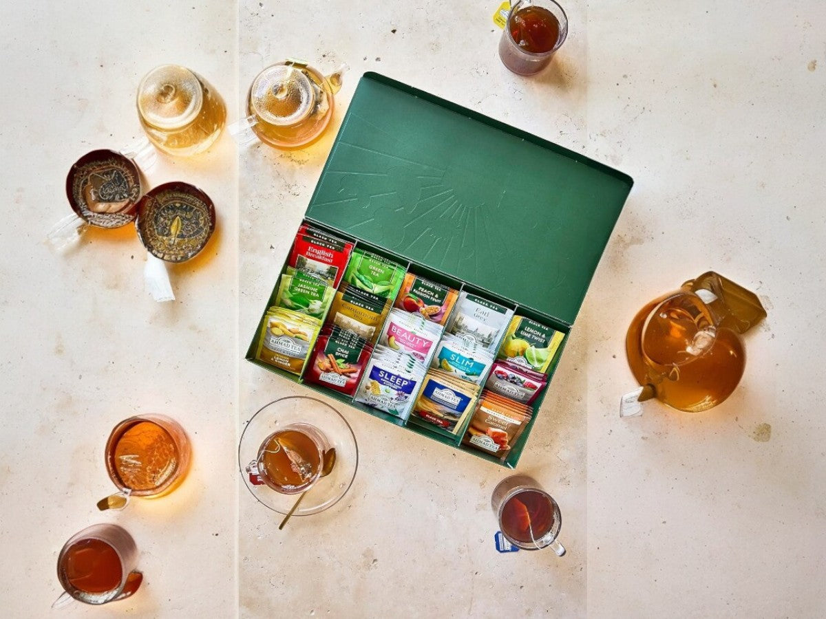 Ahmad Tea Discovery Selection assorted tea bags 90 pack prepared tea cups lifestyle