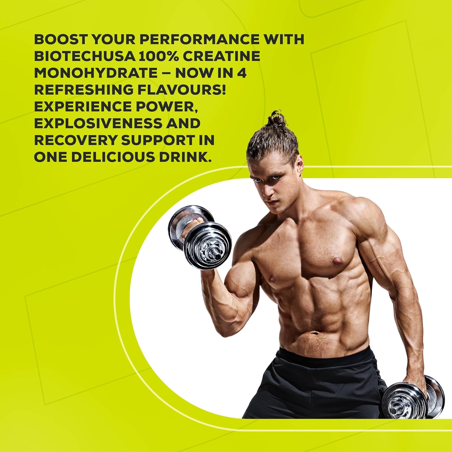 BioTechUSA 100% Creatine Monohydrate pineapple mango powder mixed drink serving pineapple mango flavour 300g