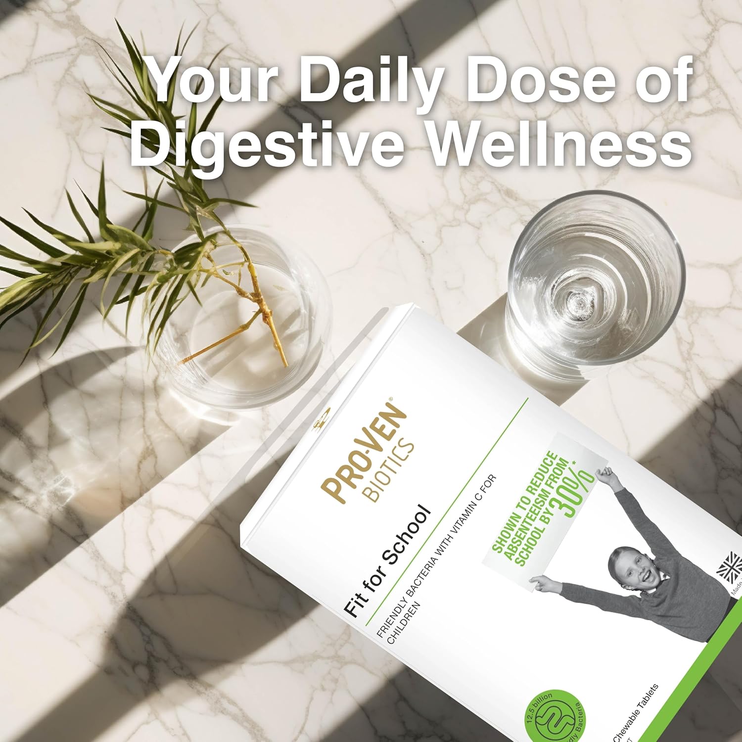Lifestyle Image: ProVen kids probiotic chewable tablets 30 count strawberry flavour daily supplement lifestyle