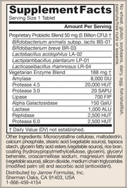 Jarrow Formulas Jarro-Dophilus® Digest Sure 5 Billion CFU 30 Tablets.