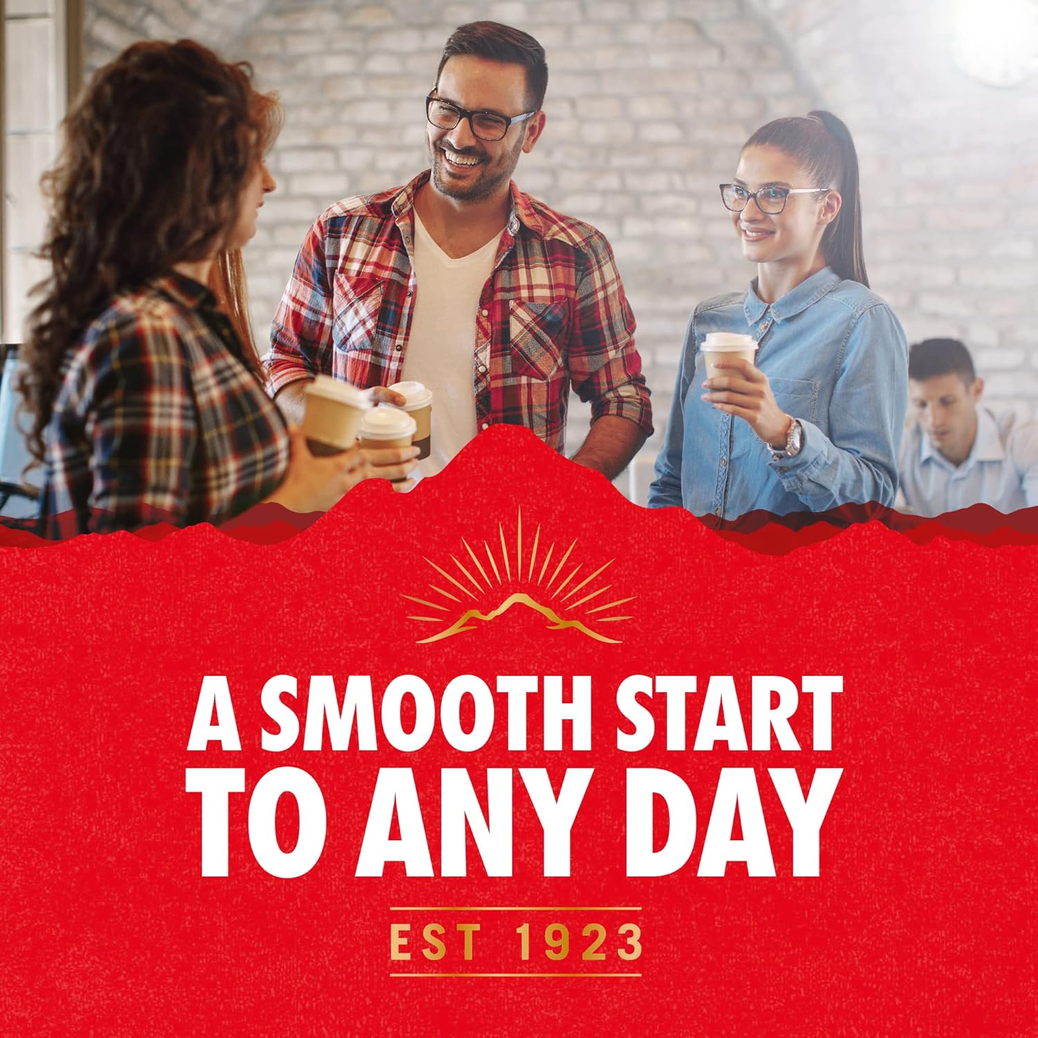 Kenco Smooth medium roast instant coffee granules 750g prepared coffee mug lifestyle