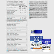 Nutritional information panel on back of USN protein tub.