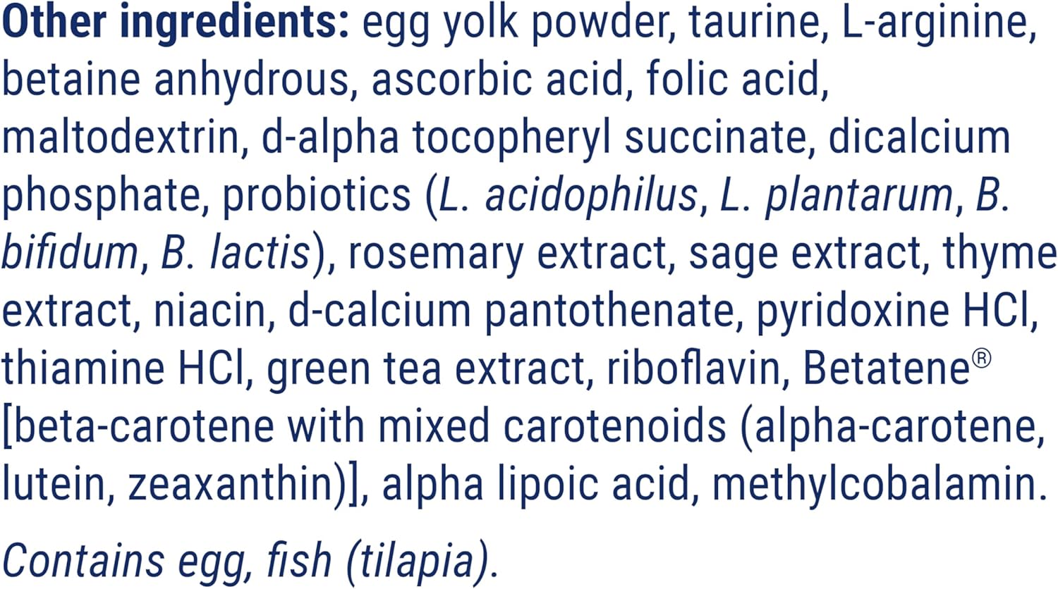 Label of Life Extension Cat Mix powder showing ingredients and feeding directions.
