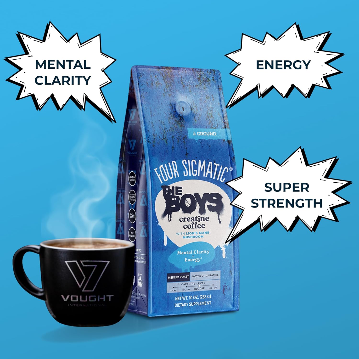 Four Sigmatic The Boys Creatine Coffee Medium Roast Ground Coffee 283g