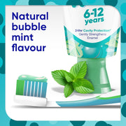 Sensodyne Pronamel Junior Bubble Mint Toothpaste 6–12 Years 50ml packaging showing product directions