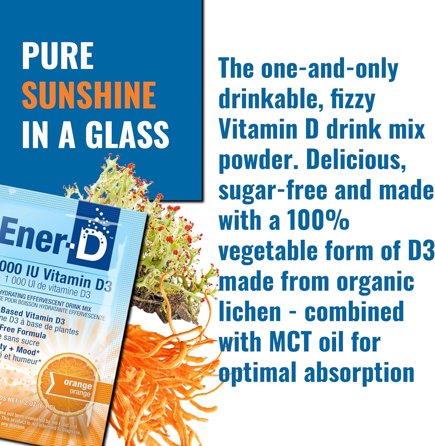 Ener-D Sugar Free Orange Vitamin D Powder Mix – 24 Sachets