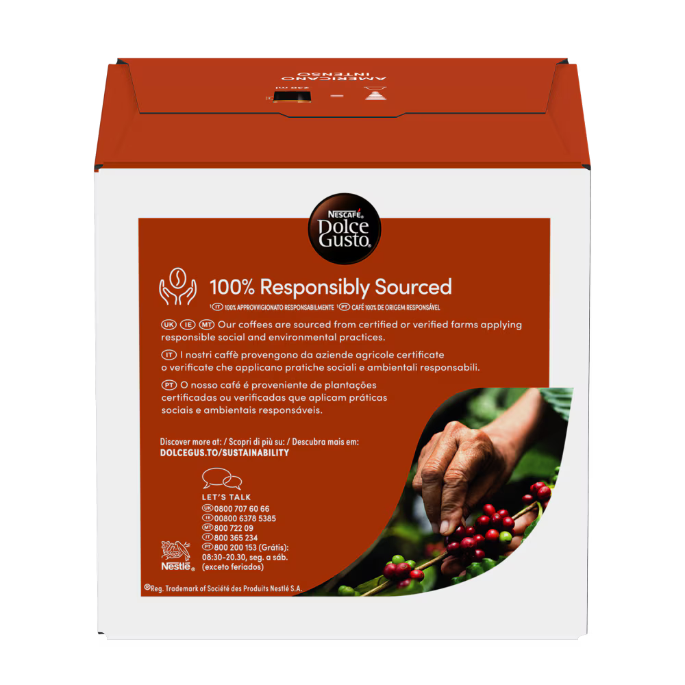 Back: Close-up of pod packaging showing ingredients and branding.