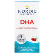 Nordic Naturals DHA strawberry soft gels bottle, high DHA formula, 90 count