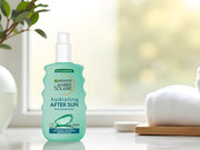 Garnier Ambre Solaire After Sun Refreshing Hydrating Spray 200ml applied as part of an after sun skincare routine