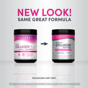 NeoCell Advanced Collagen Peptides Powder 585g canister on white background. Old & new packaging.