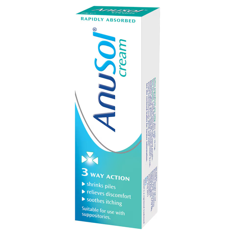 Anusol Rapidly Absorbed Piles Treatment Cream 23g tube and carton