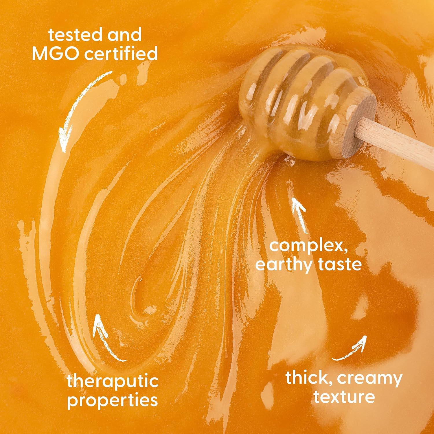 Supplement facts & ingredients image: Pure Gold Manuka honey ingredients label jar 250g