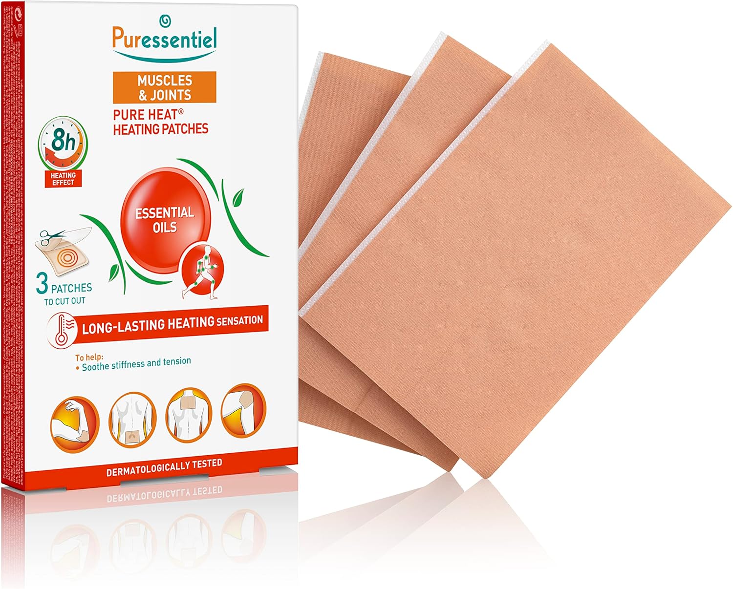 Puressentiel Muscles & Joints 8-Hour Heat Warming Patch box, 3 count.