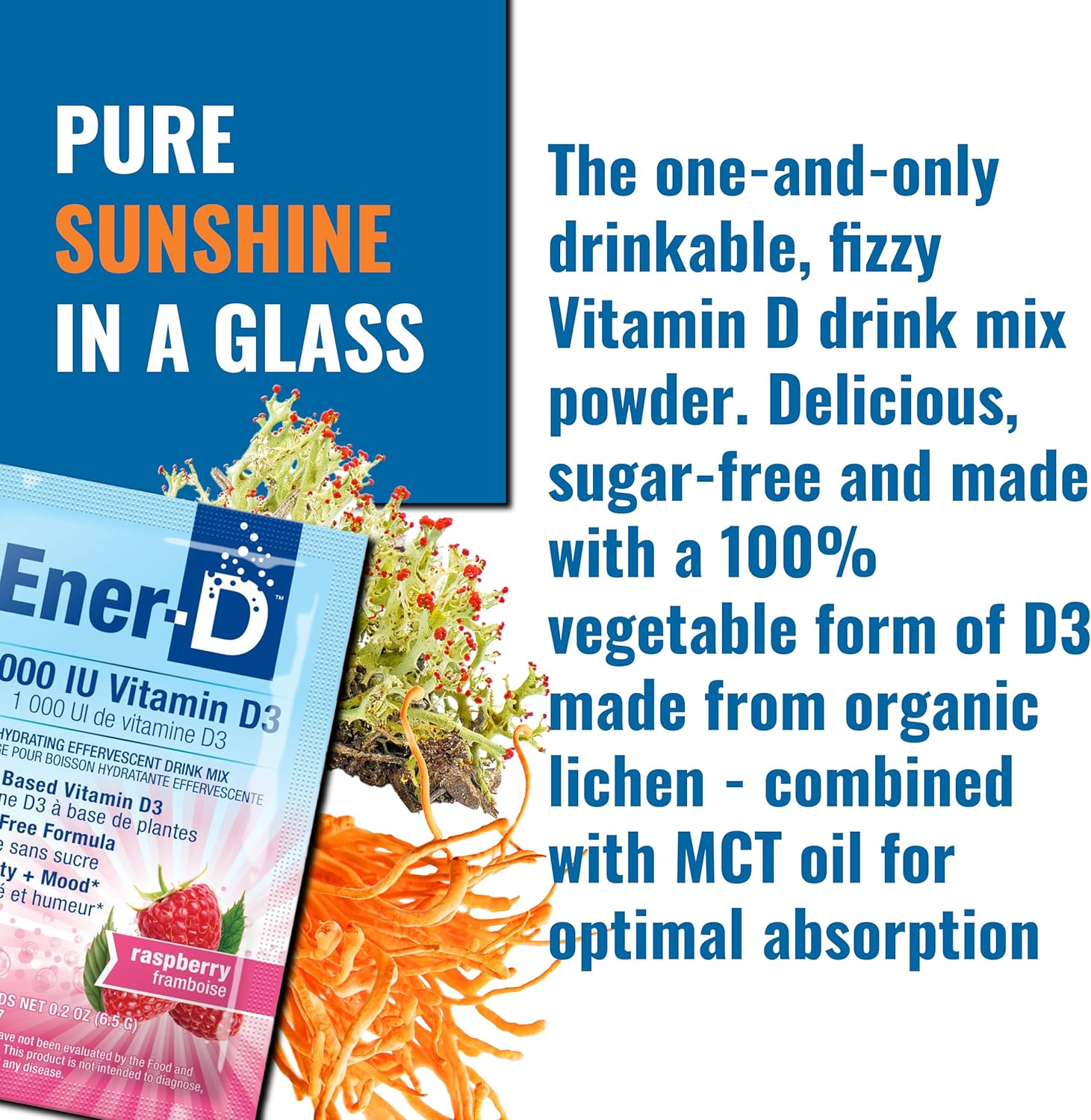 Ener-D Sugar Free Raspberry Vitamin D Powder Mix – 24 Sachets