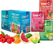 Ener-C Variety Pack vitamin powder mix box front label 30 sachets on white background