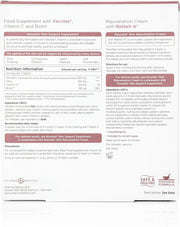 Nutritional info, ingredients list, and directions for Nourella Skin Support System.