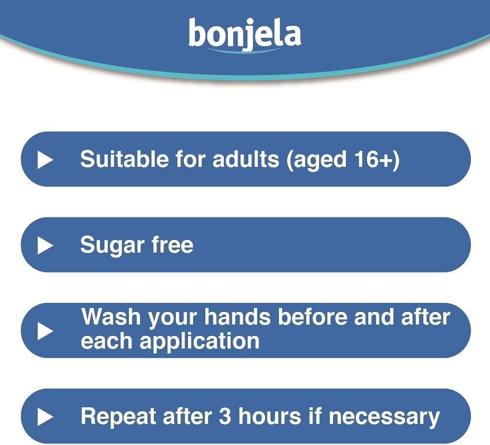 Bonjela Oral Gel, oral gel tube packaging, aniseed flavour, 15g, active ingredients and product information