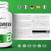 Supplement facts label highlighting 1500mg Fenugreek Seed Extract.