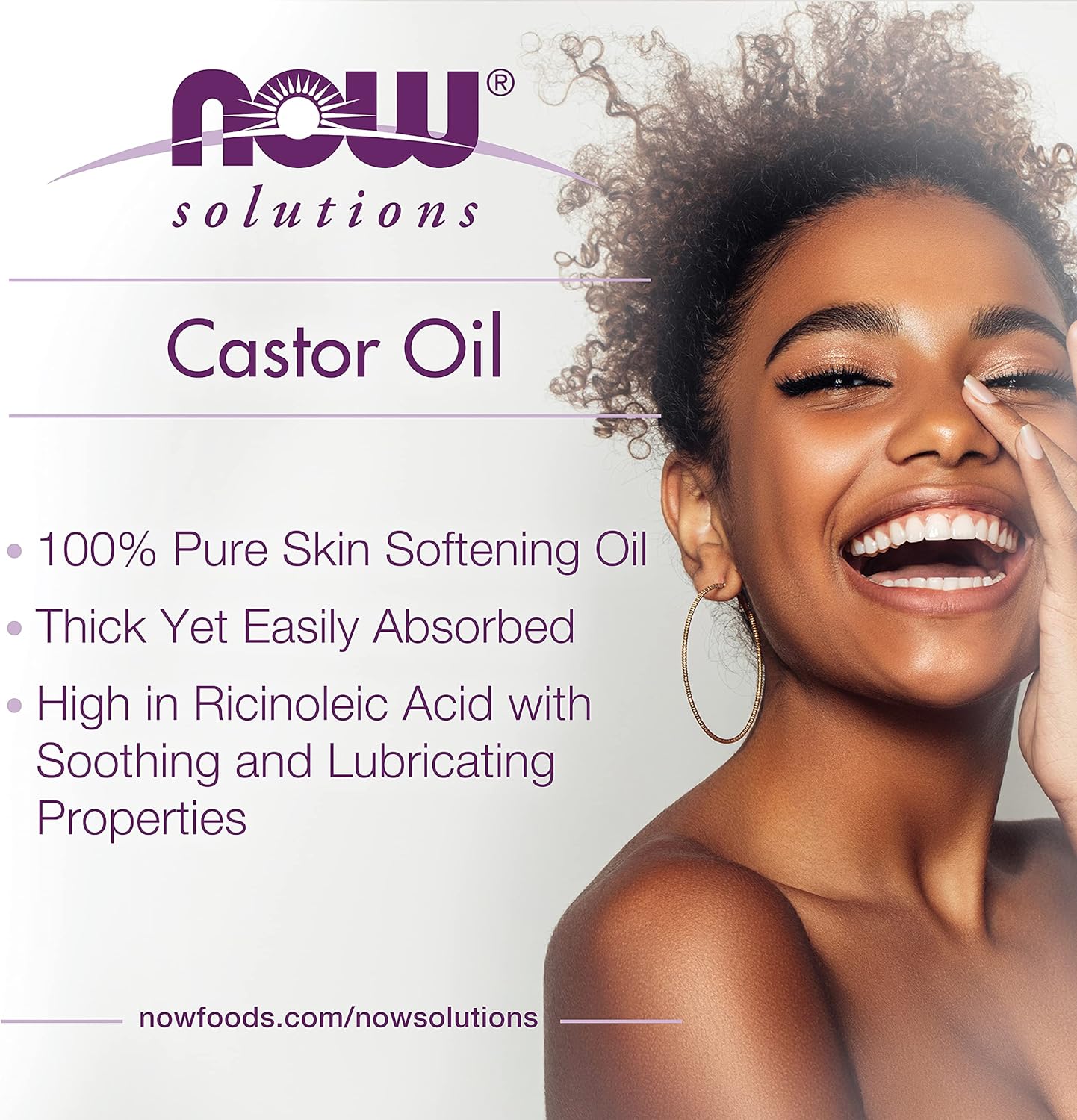 NOW Solutions Pure Castor Oil - Expeller Pressed - 473ml