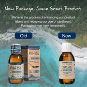 Wiley’s Finest Peak Omega-3 Wild Alaskan Fish Oil Lemon - 125ml. Old & new packaging