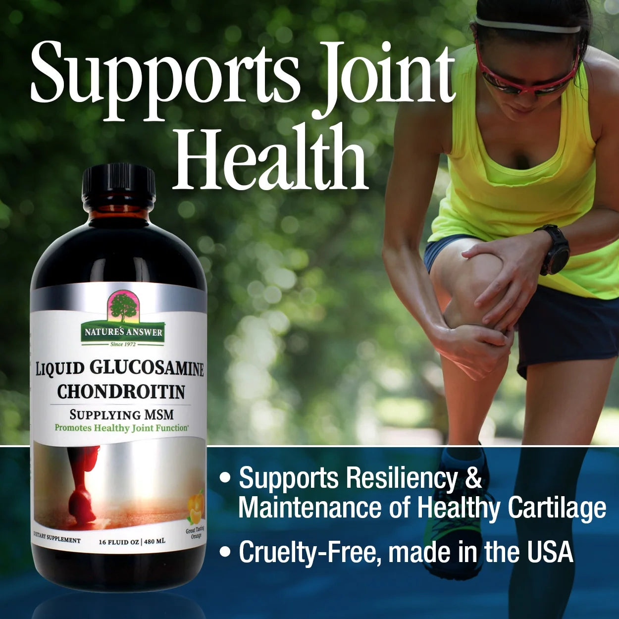 Nature's Answer Liquid Glucosamine Chondroitin & MSM Orange - 480ml