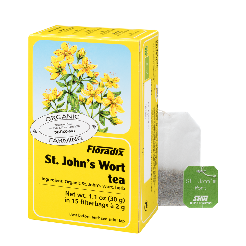 Floradix Organic St John's Wort Herbal Tea, 15 teabags.