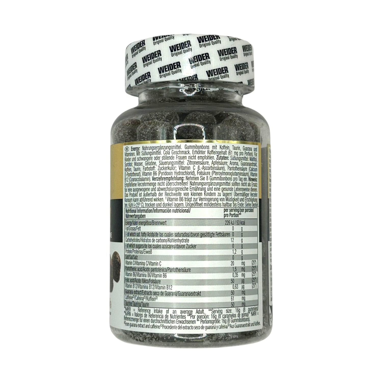 Bottle with label on a white background