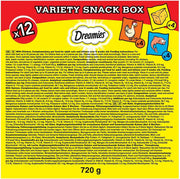 Dreamies cat treats variety snack box multipack biscuits chicken cheese salmon flavour 12 x 60g back box