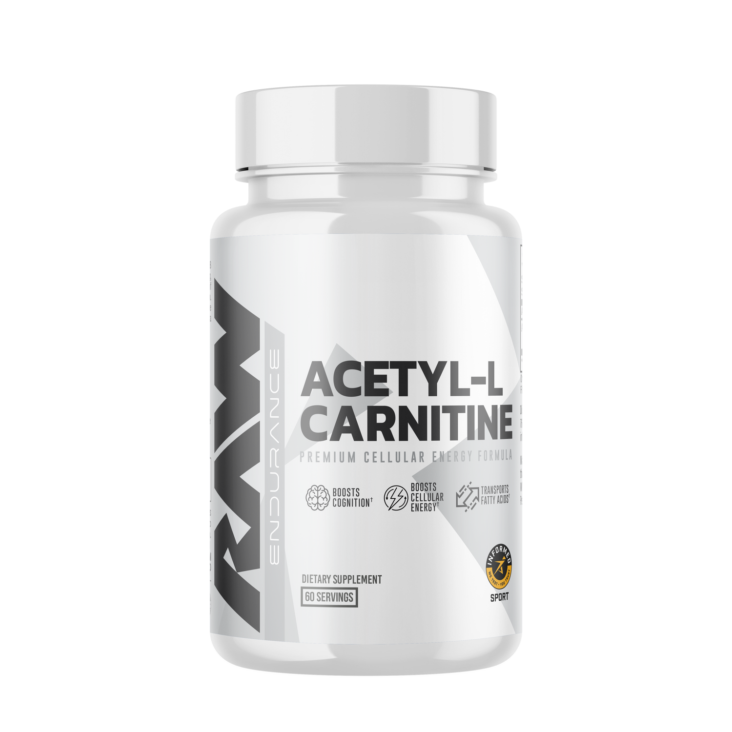 Raw Nutrition Acetyl-L-Carnitine 500mg 60 capsules bottle supplement