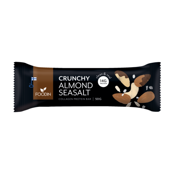 Foodin Crunchy Collagen Protein Bar Almond Seasalt, 50g x 12