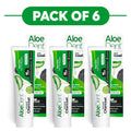 Aloe Dent Activated Charcoal Aloe Vera Gel Toothpaste Fluoride Free 100ml Pack of 6