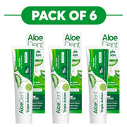 Aloe Dent Triple Action Aloe Vera Gel Toothpaste 100ml Pack of 6