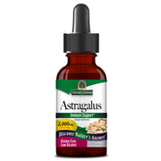 Astragalus supplement bottle with dropper labeled 'Nature's Answer' on a white background