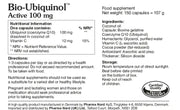 Pharma Nord Bio-Ubiquinol Active 100mg, food supplement softgel capsule box packaging, no flavour,  capsules, ingredients and nutritional information